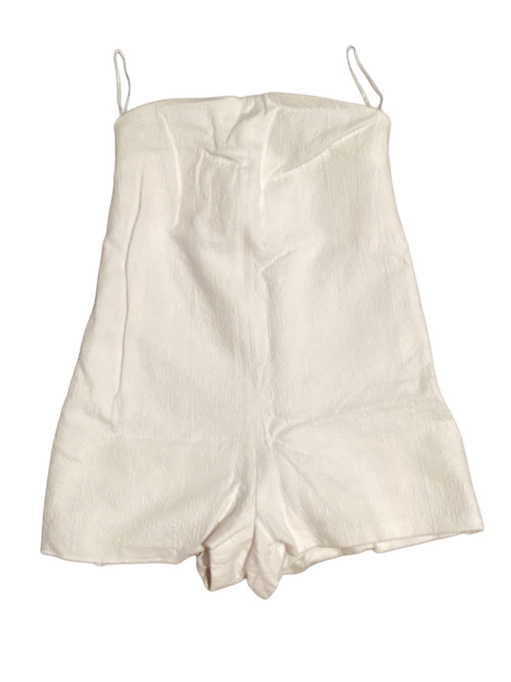 Zara White Strapless Romper Shorts